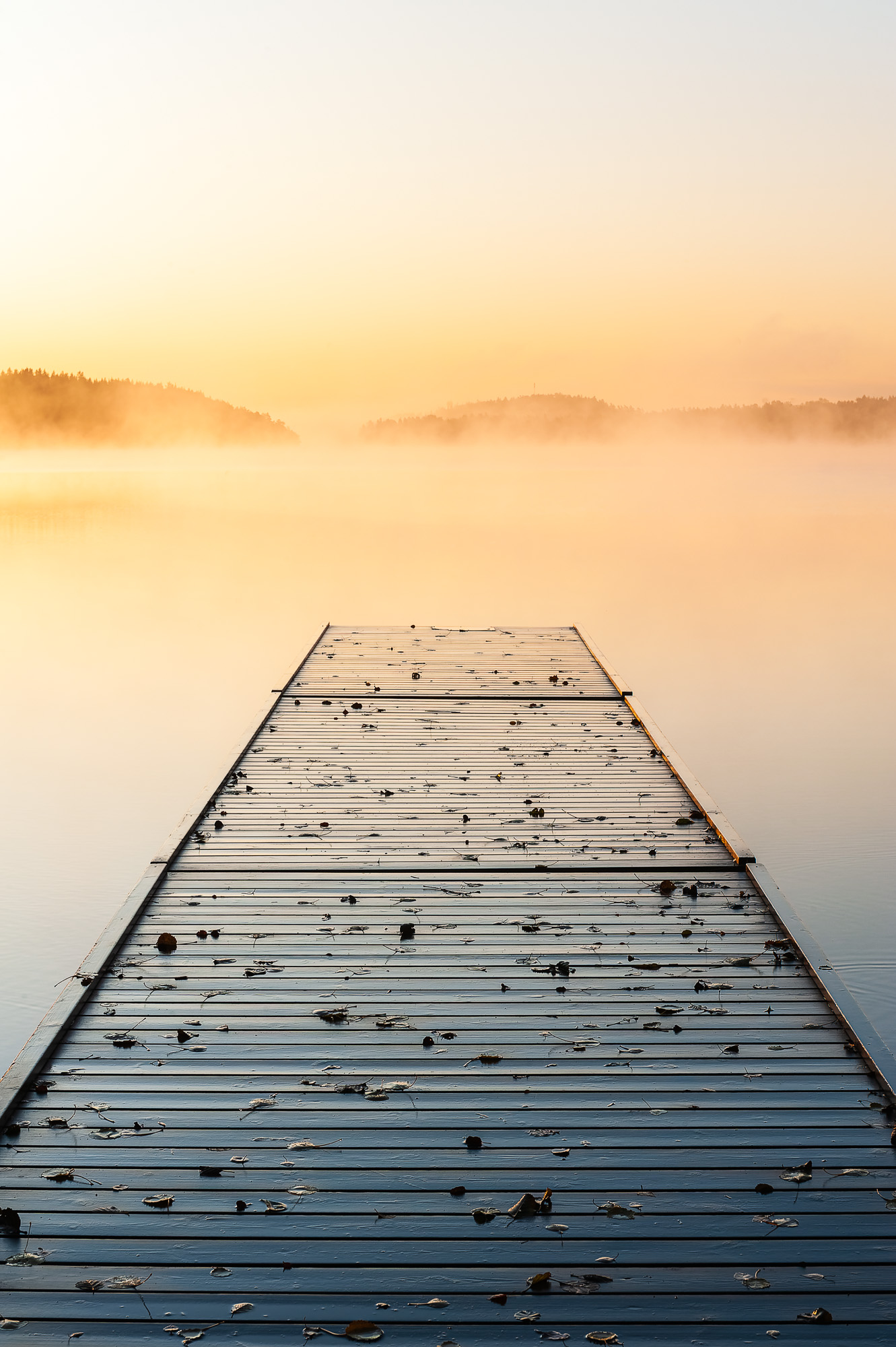 Soluppgång vid Stora Delsjön, Göteborg.