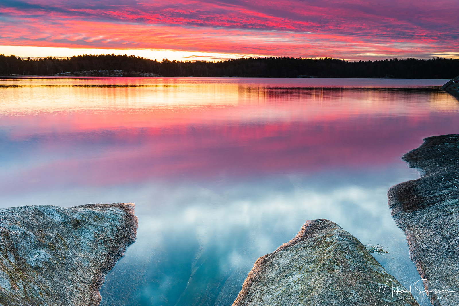 Soluppgång vid Sisjön, Göteborg
