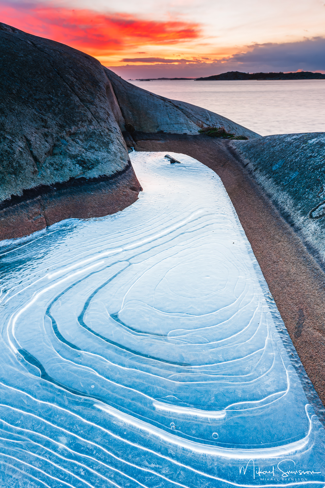 Solnedgång vid Smithska udden, Göteborg.
