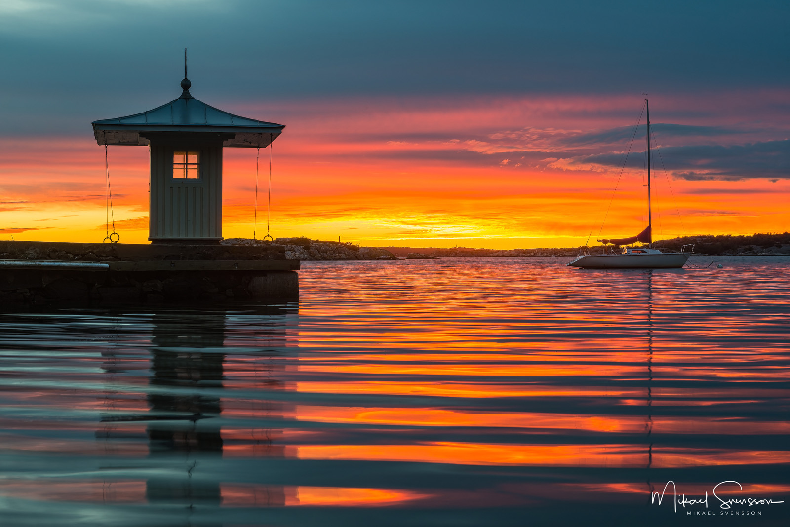 Solnedgång vid Brottkärr, Göteborg.