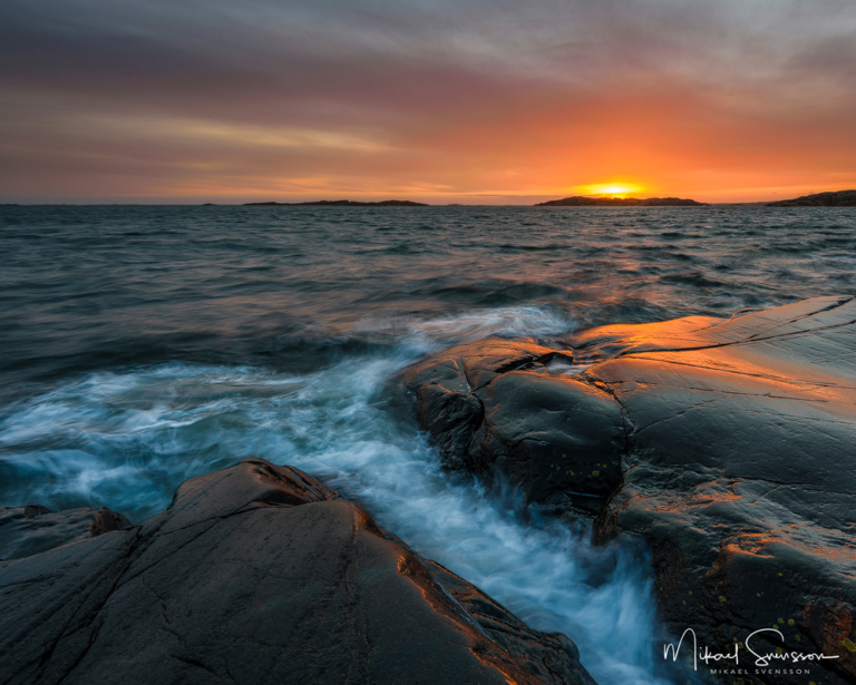 Solnedgång vid Smithska Udden, Göteborg. Foto: Mikael Svensson