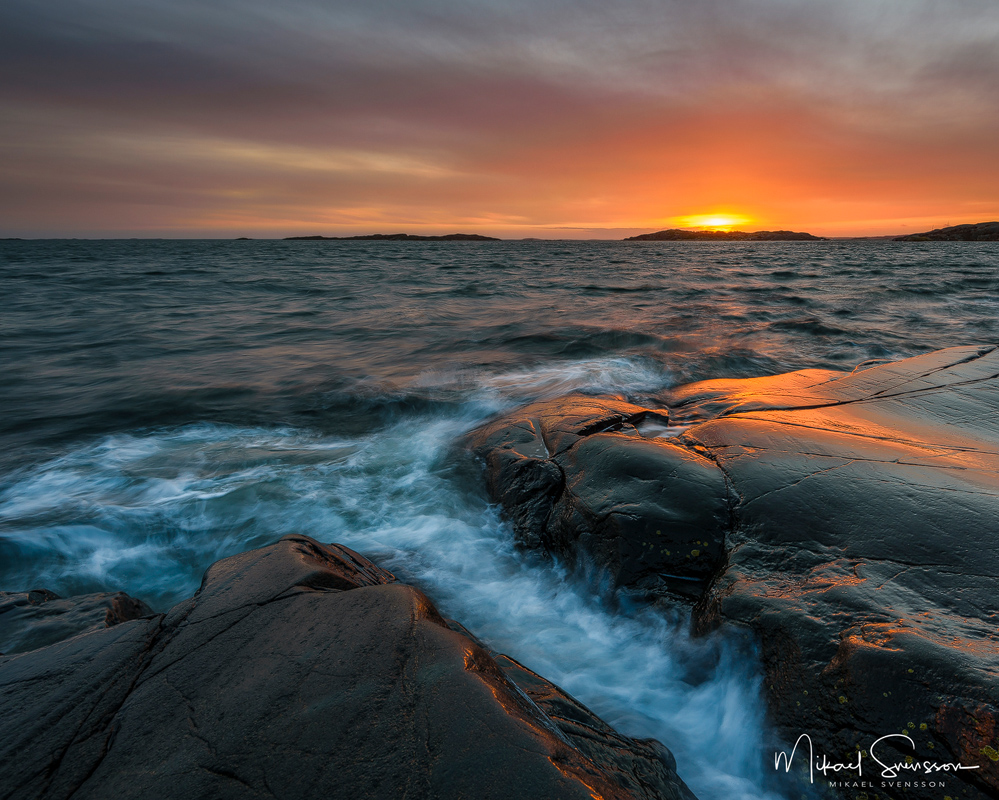 Solnedgång vid Smithska Udden, Göteborg. Foto: Mikael Svensson