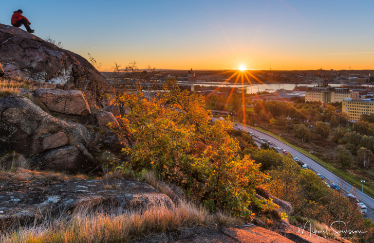 Soluppgång vid Ramberget, Göteborg. Foto: Mikael Svensson