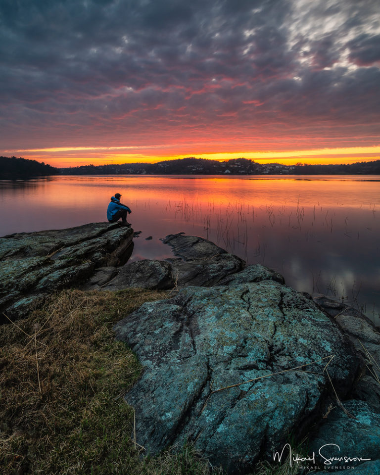 Solnedgång vid Rådasjön, Härryda kommun. Foto: Mikael Svensson, www.mikaelsvensson.com