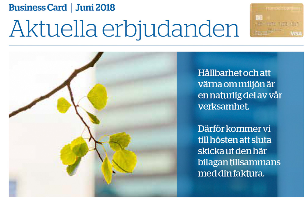 Handelsbanken Business Card - aktuella erbjudanden. Foto: Mikael Svensson, www.mikaelsvensson.com