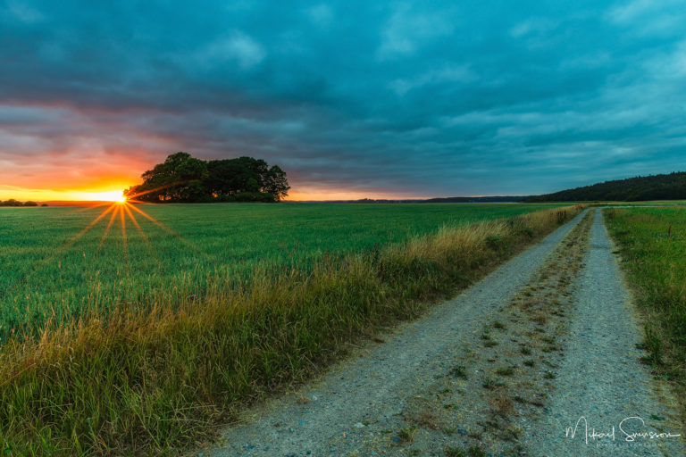 Solnedgång vid Tjolöholm, Kungsbacka kommun, Halland. Foto: Mikael Svensson, www.mikaelsvensson.com