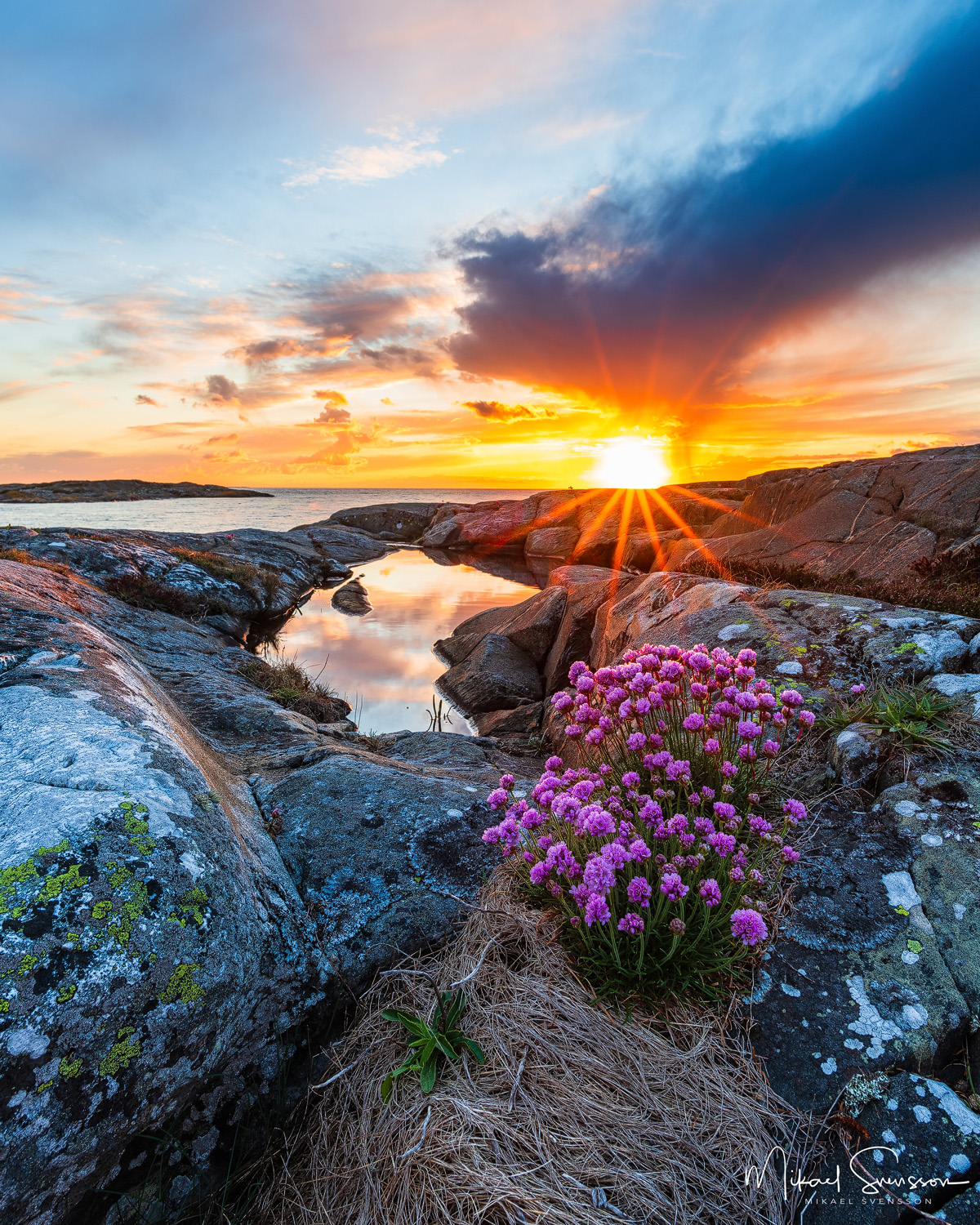 Solnedgång vid Lerkil, Kungsbacka kommun. Foto: Mikael Svensson, w ww.mikaelsvensson.com