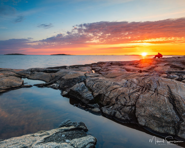 Solnedgång vid Vallda Sandö