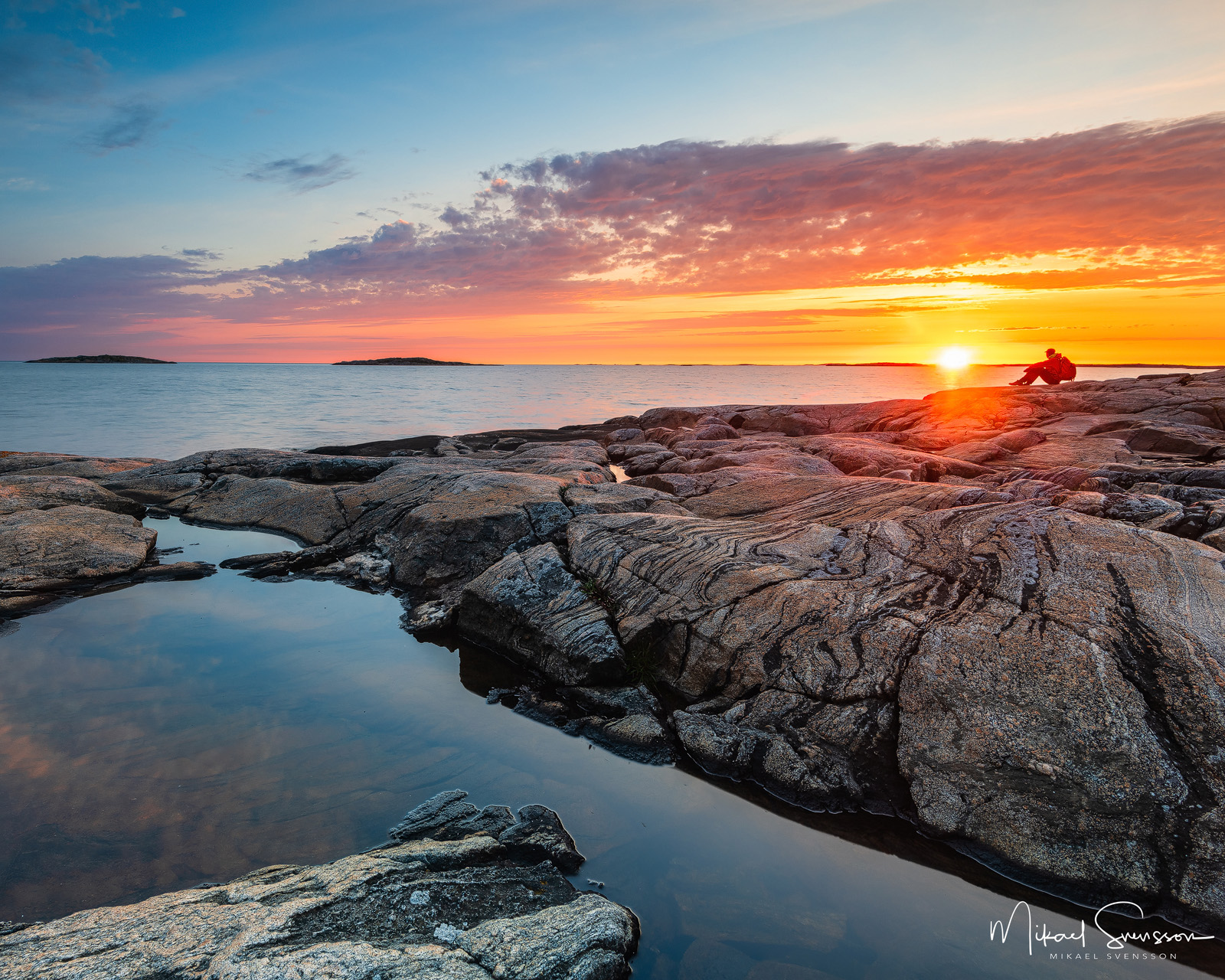 Solnedgång vid Vallda Sandö