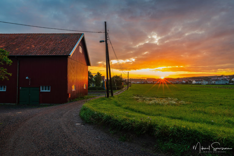 Solnedgång vid Eklanda, Mölndal, Sweden.