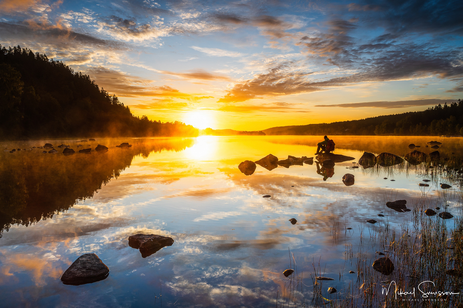 Soluppgång vid Västra Ingsjön, Mölndal.