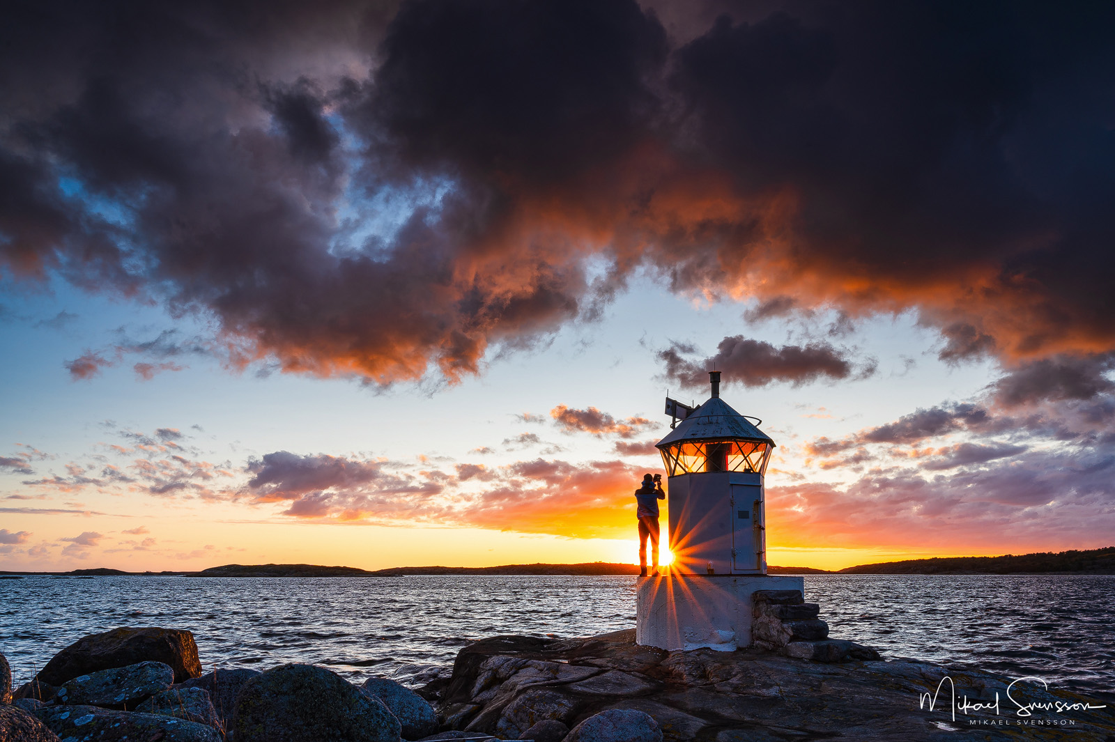 Solnedgång vid Vässingsö, Onsala.
