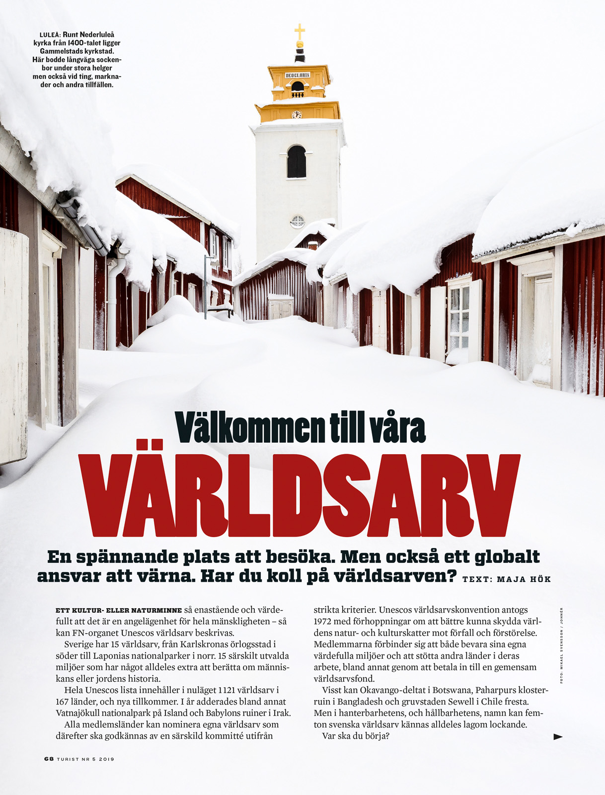 Bild från Gammelstads kyrkstad i tidningen Turist. Foto: Mikael Svensson