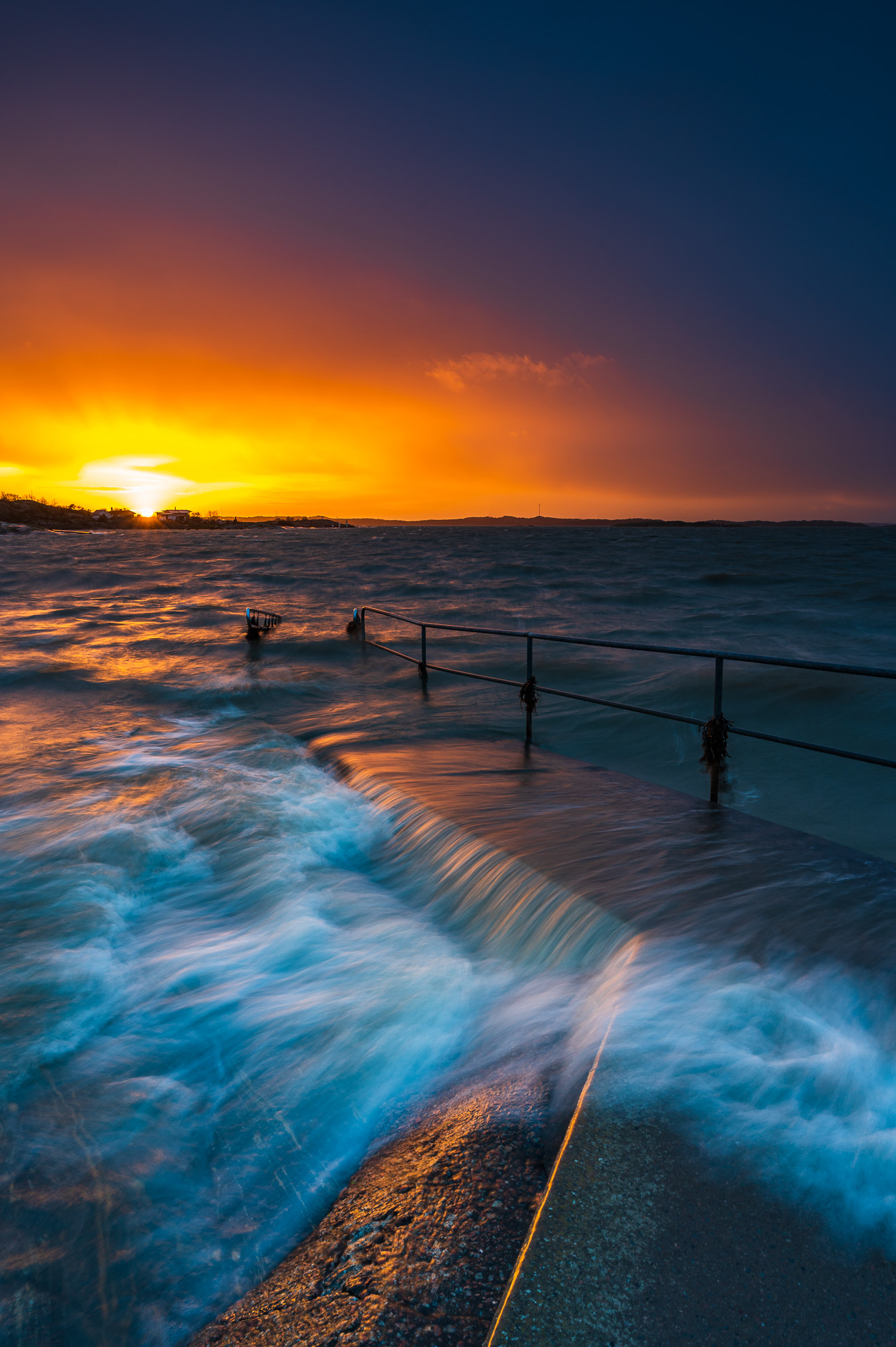 Solnedgång vid Lilleby badplats