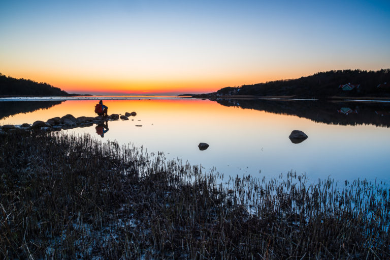 Solnedgång vid Brandshultsviken, Kungsbacka kommun.