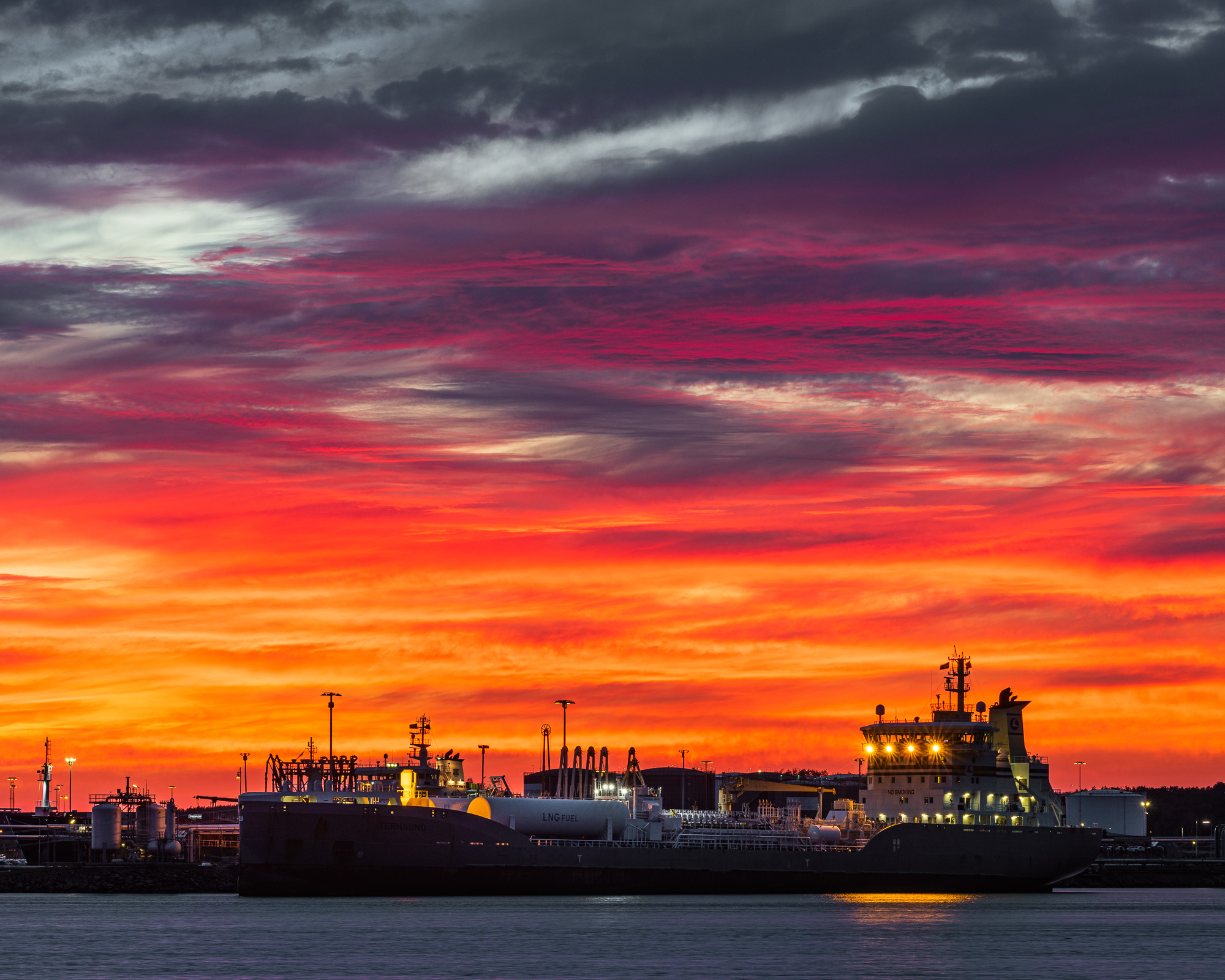 Solnedgång vid Skandiahamnen, Göteborg