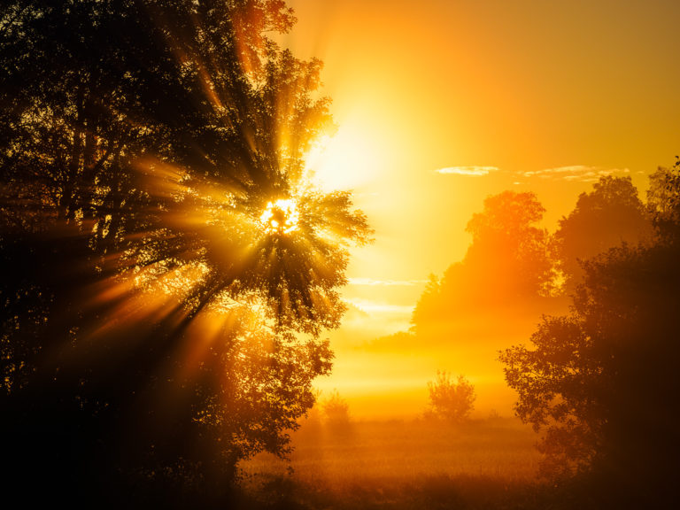 Soluppgång vid Hällesåker, Mölndal.