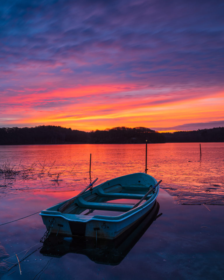 Soluppgång vid Stensjön, Mölndal.