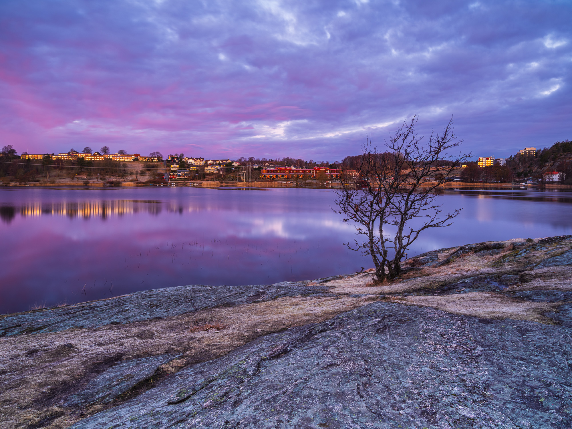 Soluppgång vid Stensjön, Mölndal