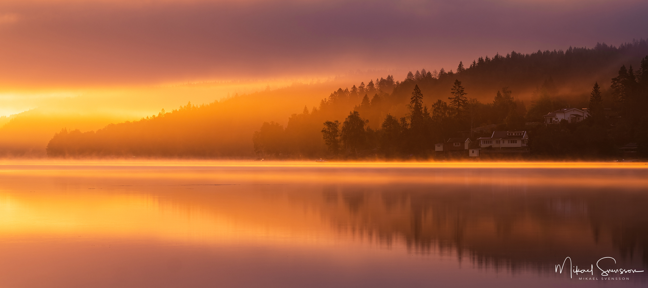 Soluppgång vid Västra Ingsjön, Mölndal.