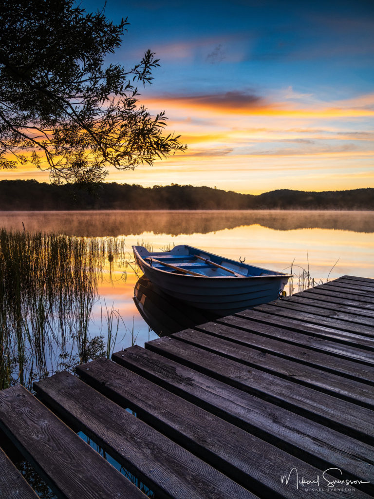 Soluppgång vid Stensjön, Mölndal.