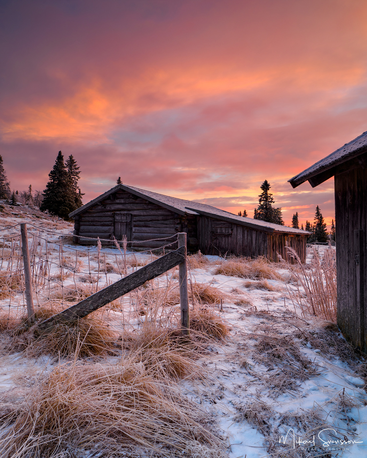 Solnedgång vid säter. Lofsdalsfjällen, Härjedalen.