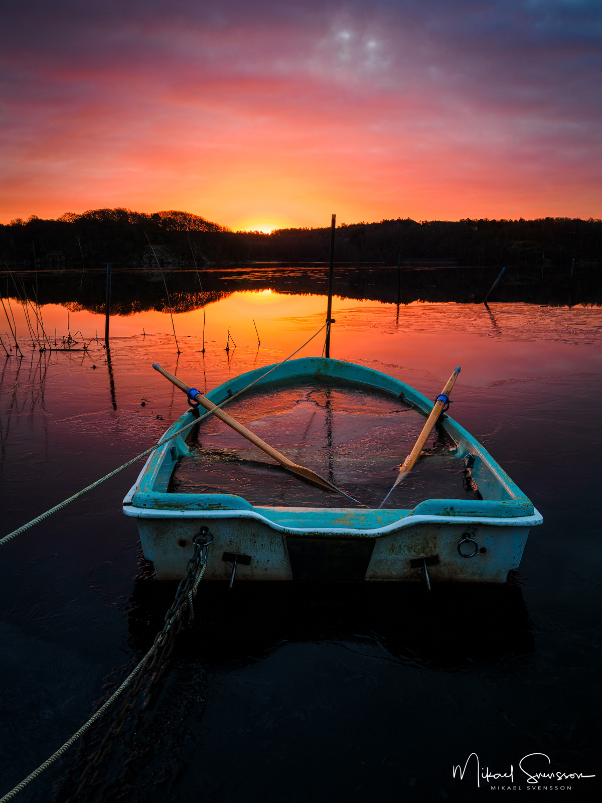 Soluppgång vid Stensjön, Mölndal.