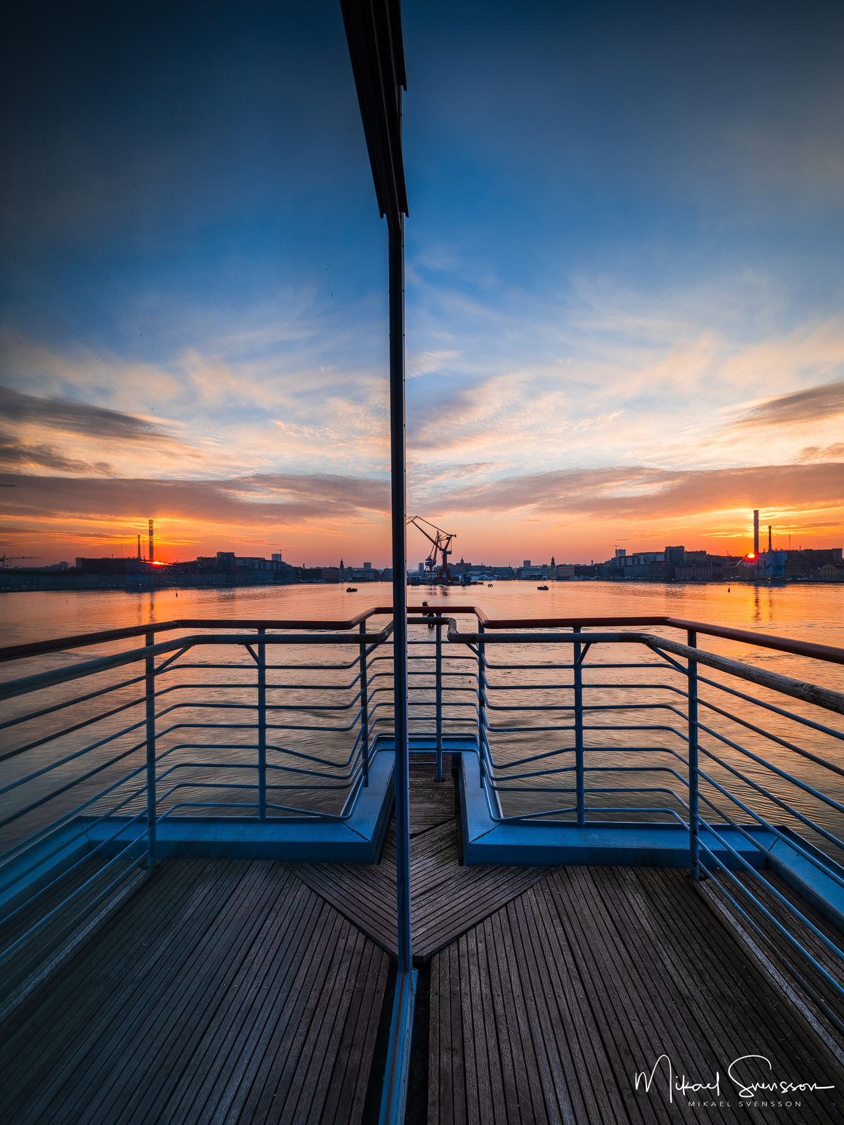 Soluppgång vid Lindholmen, Göteborg