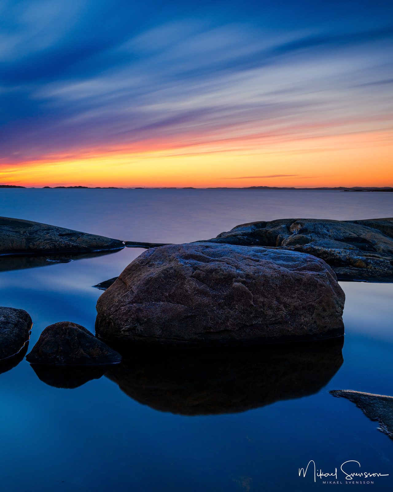 Solnedgång vid Sillvik, Hisingen.