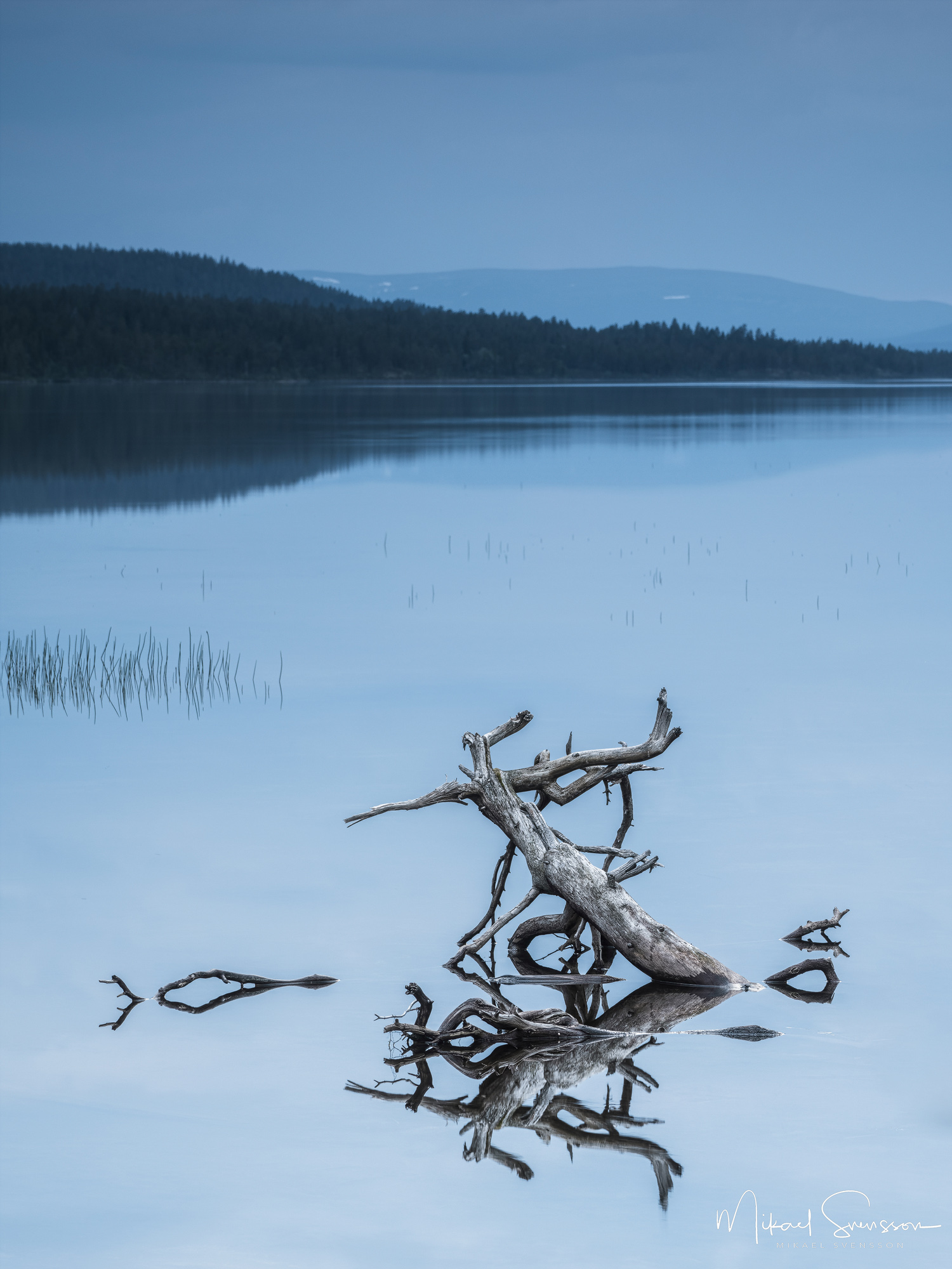 Skymning vid Burusjön, Dalarna.