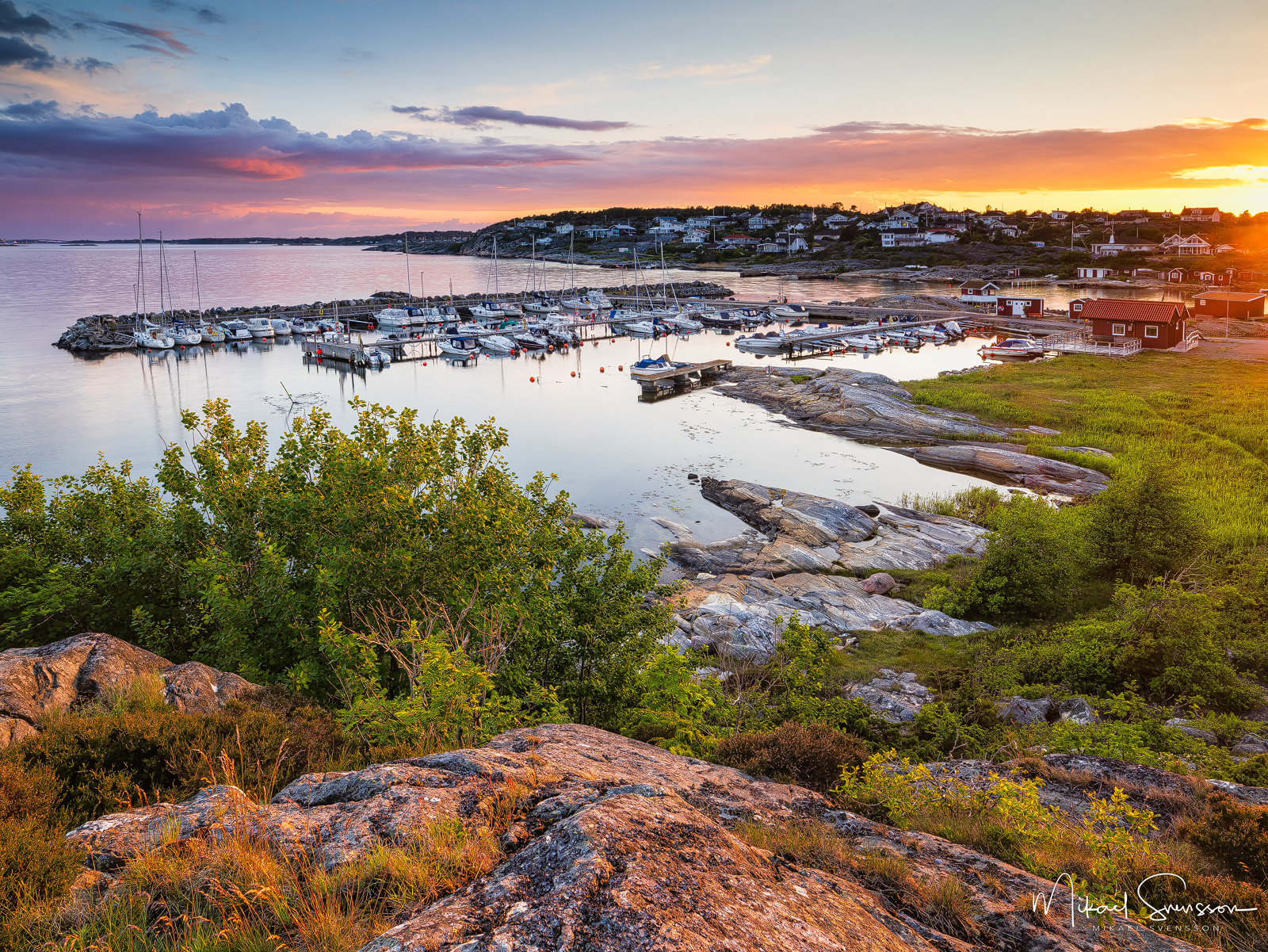 Solnedgång vid Hällsvik, Hisingen.