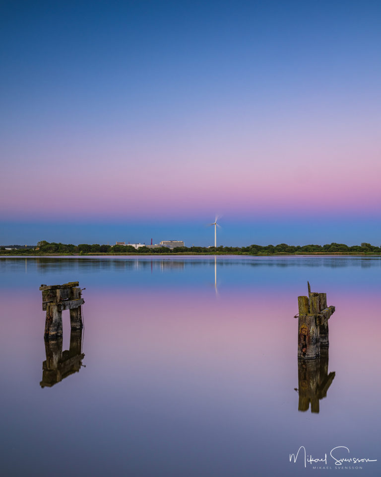 Solnedgång vid Torslanda viken, Hisingen.