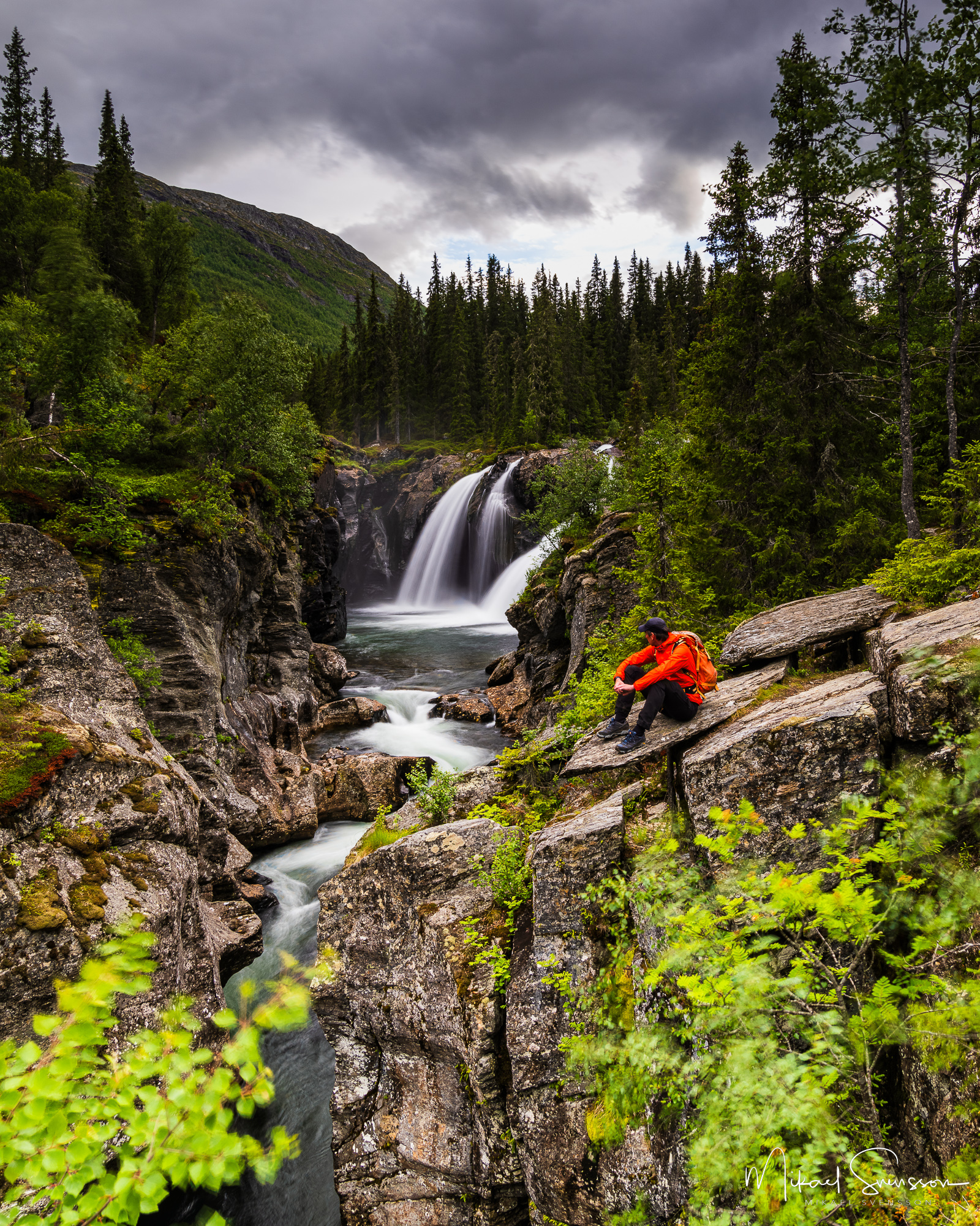 Vattenfall vid Rjukandefossen, Buskerud fylke, Norge.