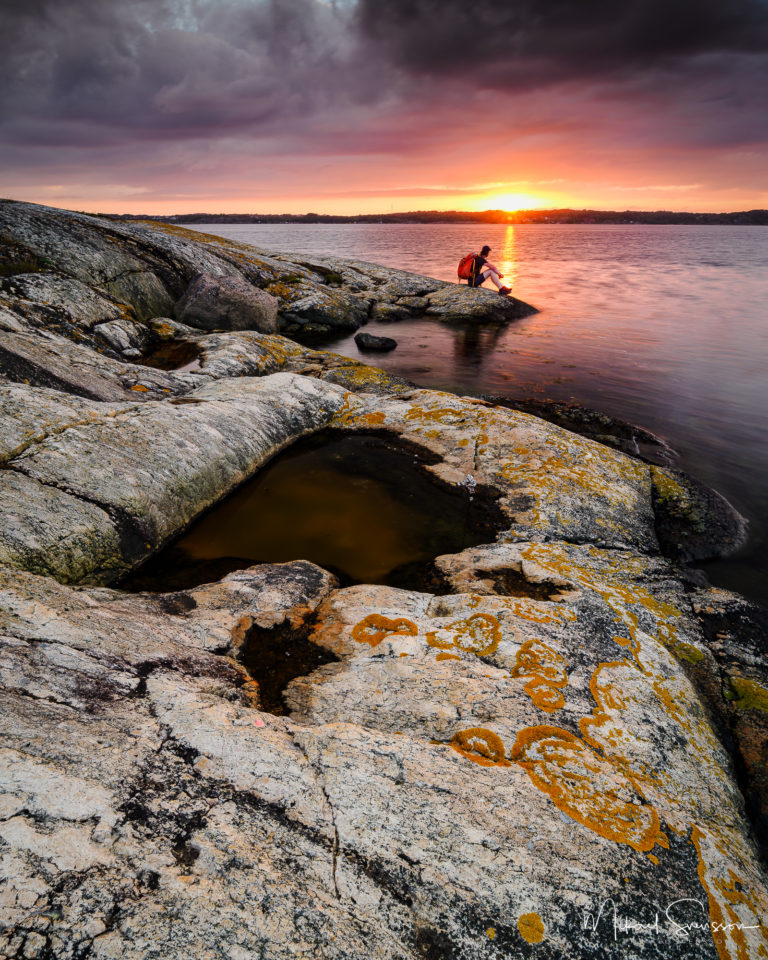 Solnedgång vid Tumlehed, Hisingen.