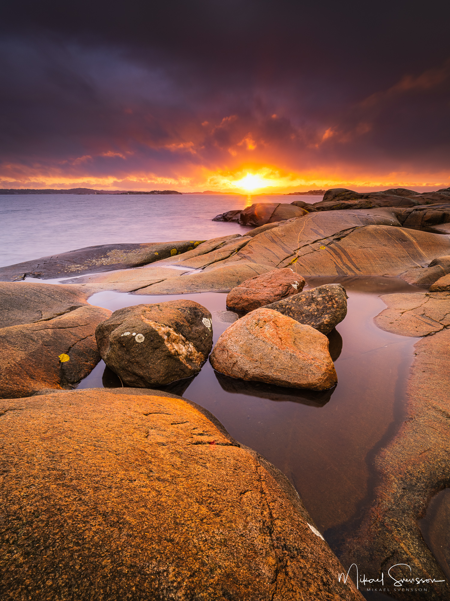 Solnedgång vid Fiskebäck, Göteborg.