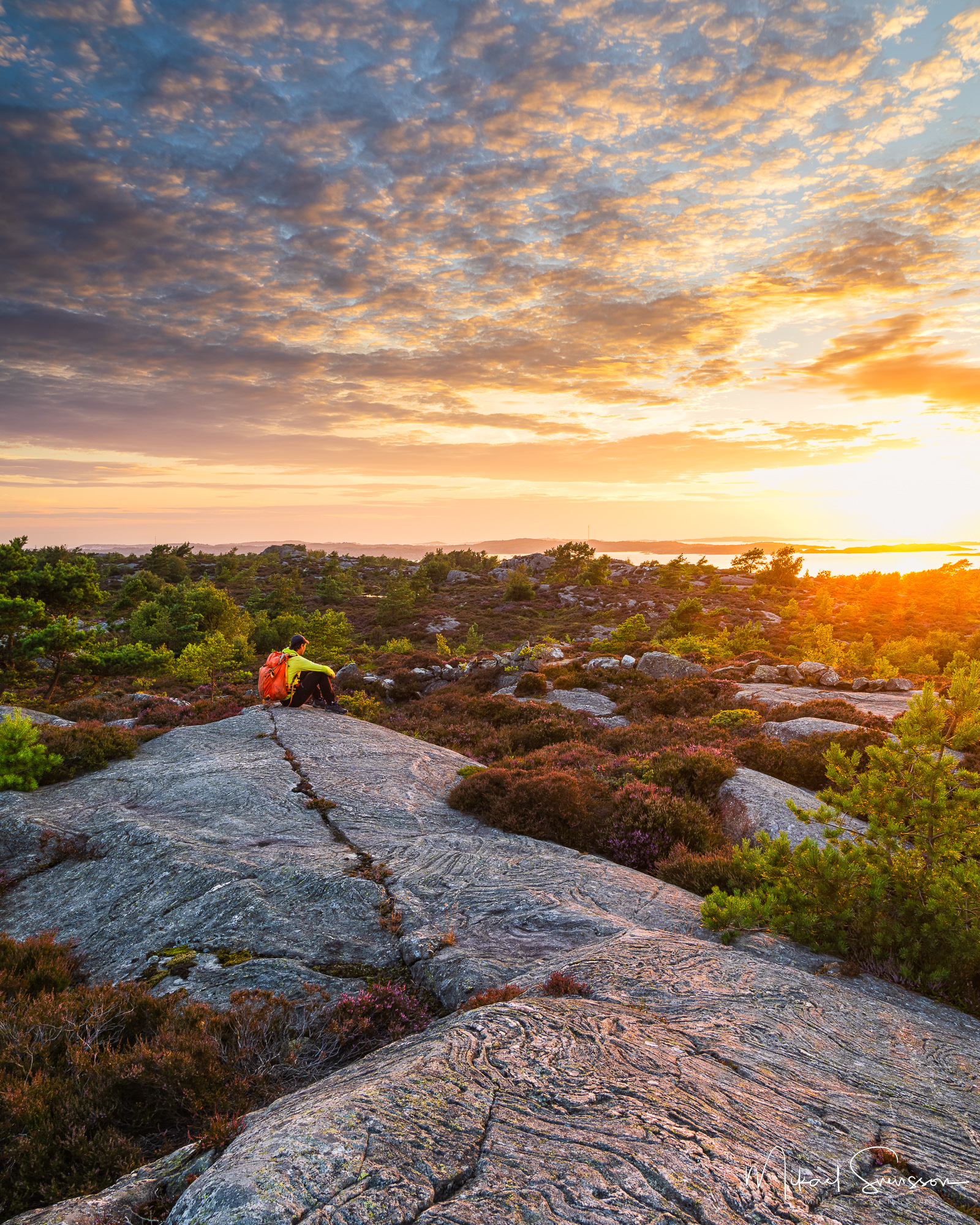 Solnedgång vid Sillvik naturreservat, Hisingen.
