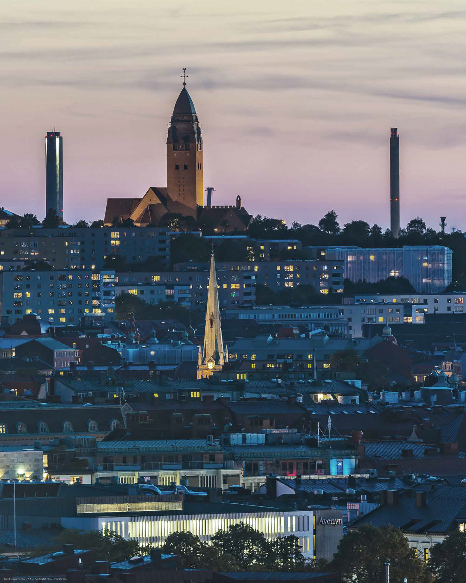 IKEA Poster, church steeples, Gothenburg, 50x40 cm