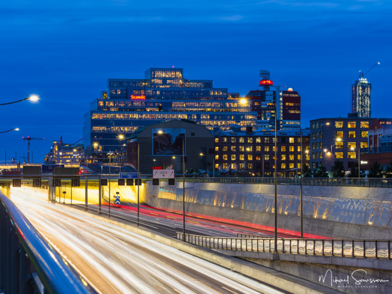 Rusningstrafik vid Mårten Krakowgatan, Göteborg.