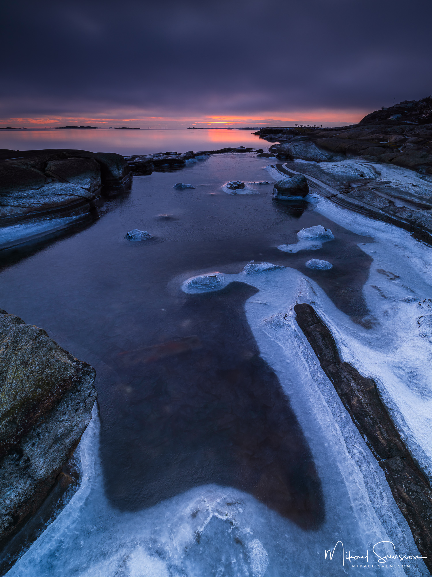 Solnedgång vid Hällsvik, Hisingen.