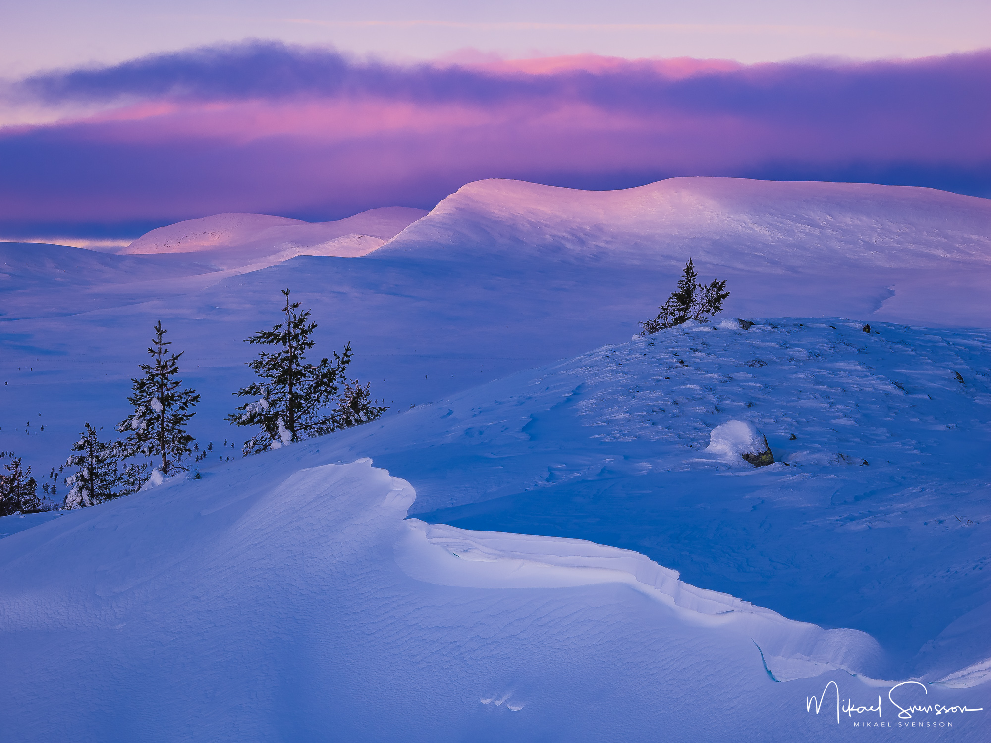 Gryningsljus i Grövelsjöfjällen, Dalarna.