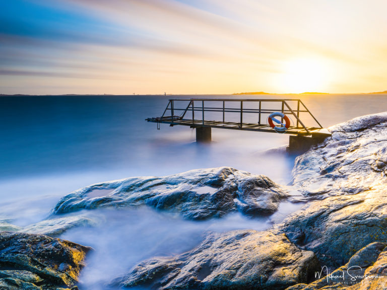 Solnedgång vid Långholmen.