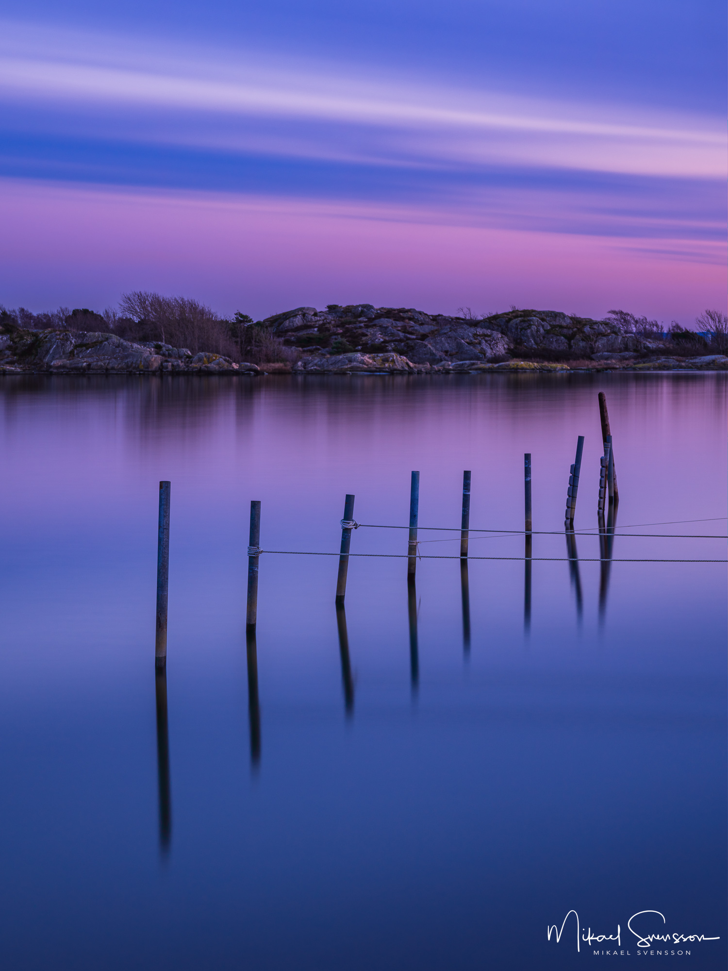 Solnedgång vid Sandvik, Hisingen, Göteborg.