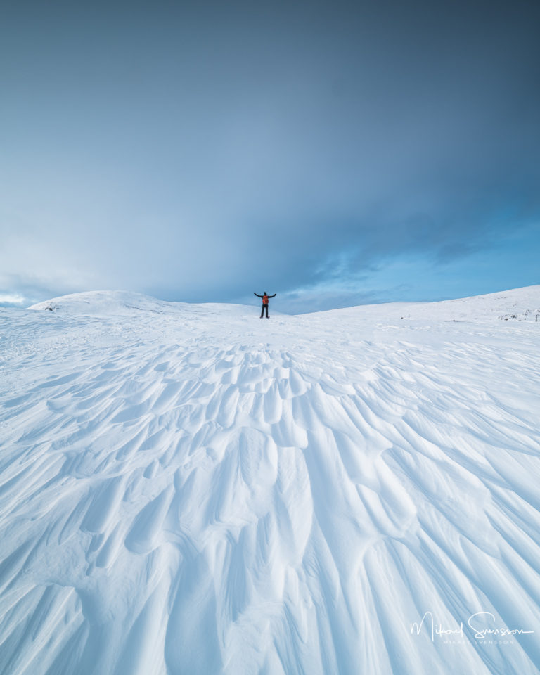 Människa på Valdalsfjellet, Norge.