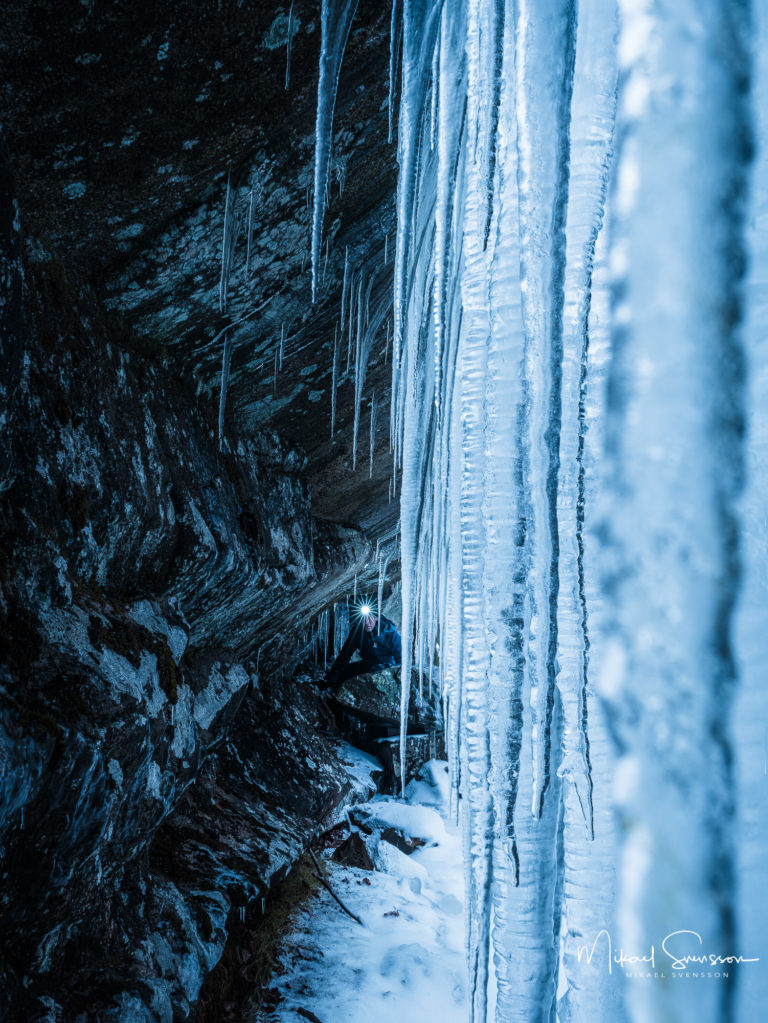 Istappar vid Pixbo, Härryda kommun.