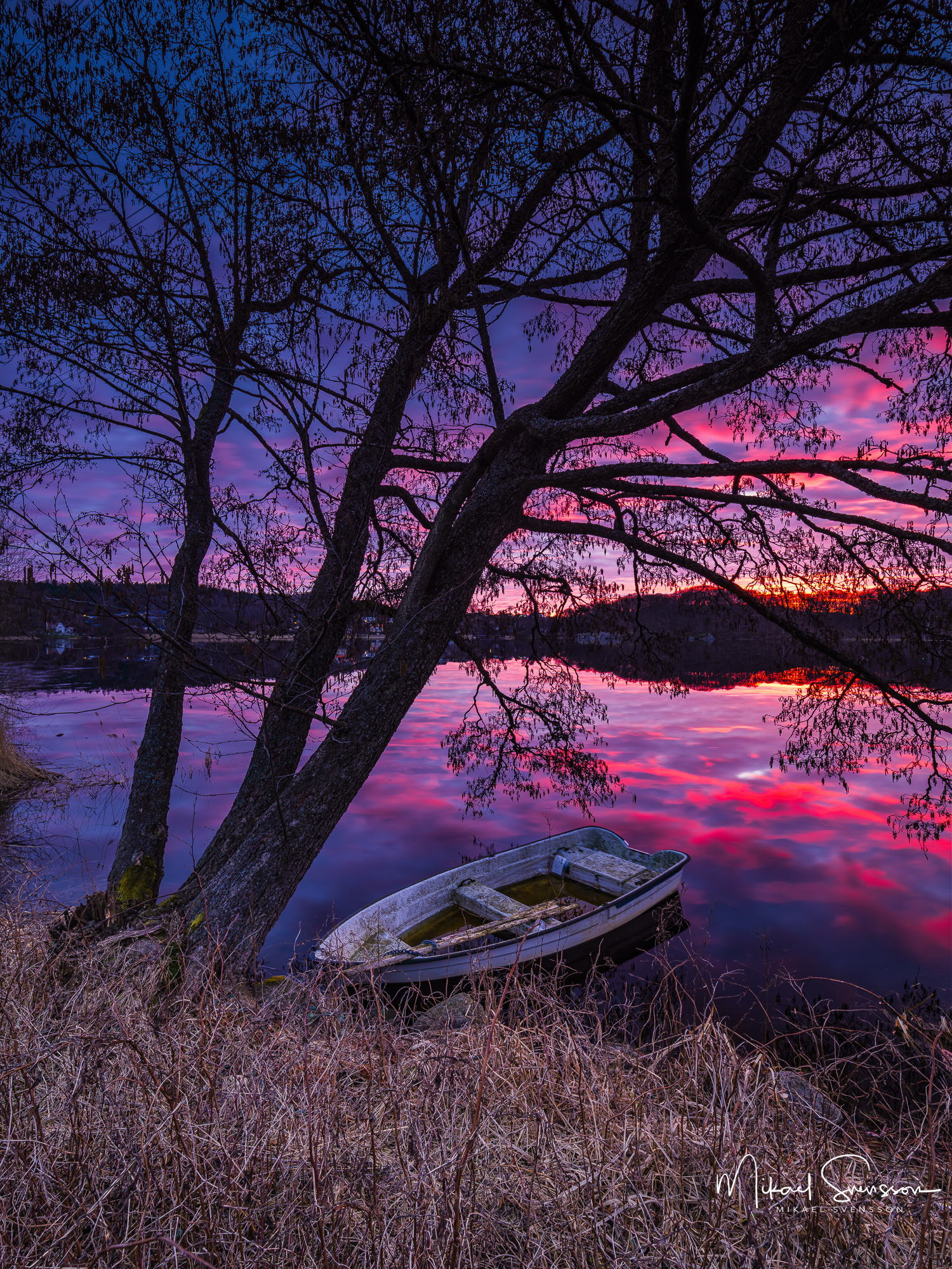 Soluppgång vid Stensjön, Mölndal.