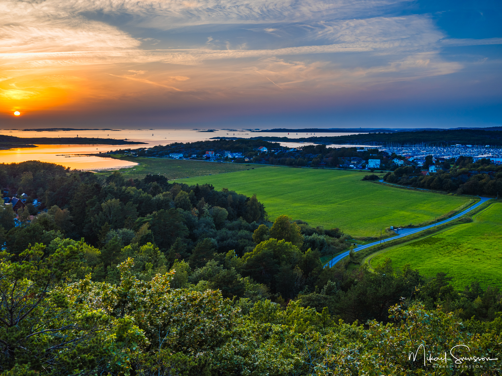 Utsikt mot Store Udd och Björlanda kile, Hisingen.