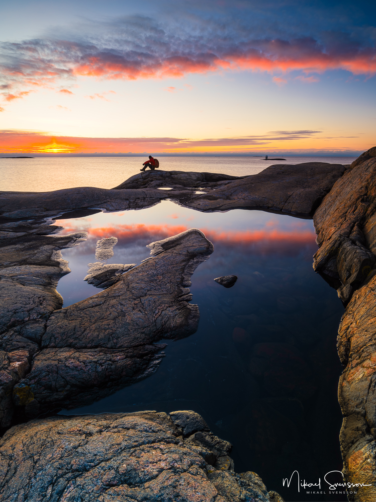 Vacker solnedgång vid Hönö, Öckerö kommun.
