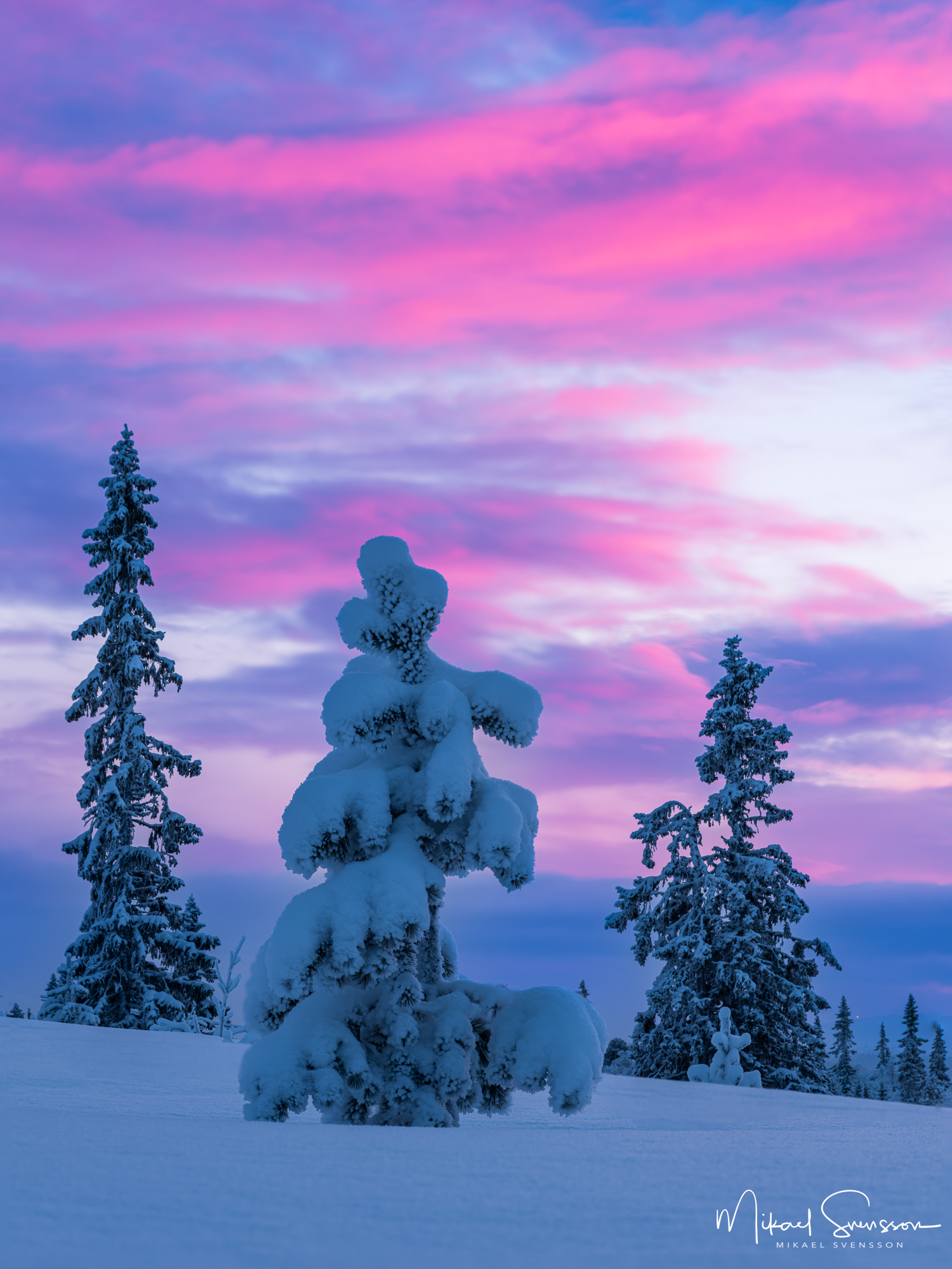 Solnedgång vid Lofsdalsfjällen, Härjedalen. Foto: Mikael Svensson , www.mikaelsvensson.com