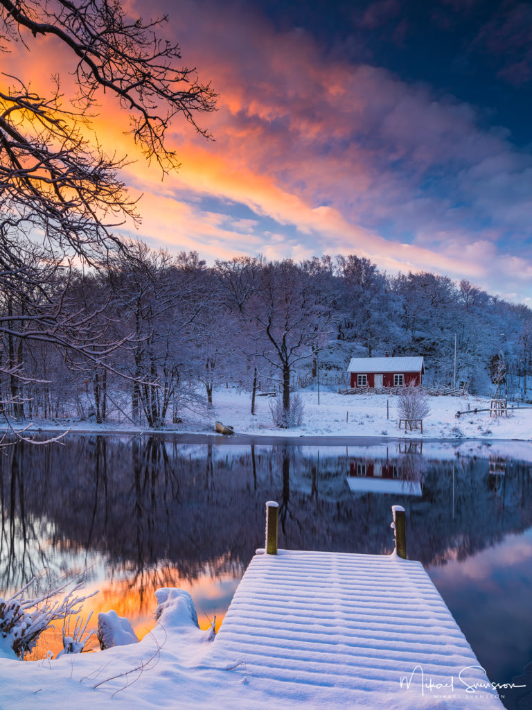 Vacker soluppgång vid Brostugan, Ståloppet, Mölndal.