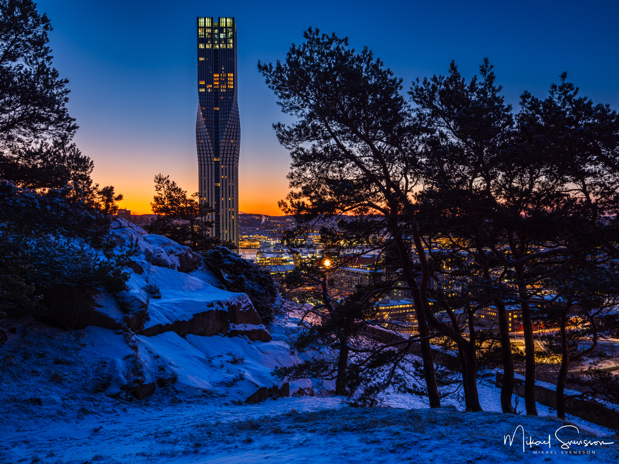 Karlatornet från Ramberget, Hisingen. Foto: Mikael Svensson